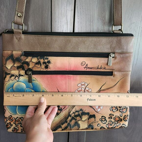 Anuschka S.M.D.C Medium Crossbody Convertible Purse Adjustable Floral Safari - Picture 8 of 16